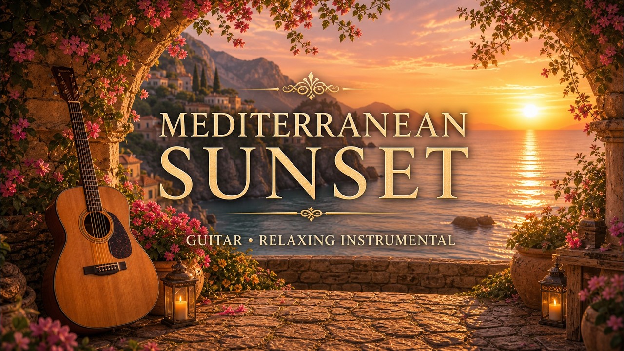 Mediterranean Sunset Guitar Relaxing Acoustic Beach Music | Instrumental