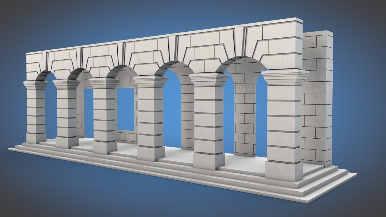 Modeling a Building Facade in C4D - 04: The Arches - Part 03 | Cinema 4D Tutorial