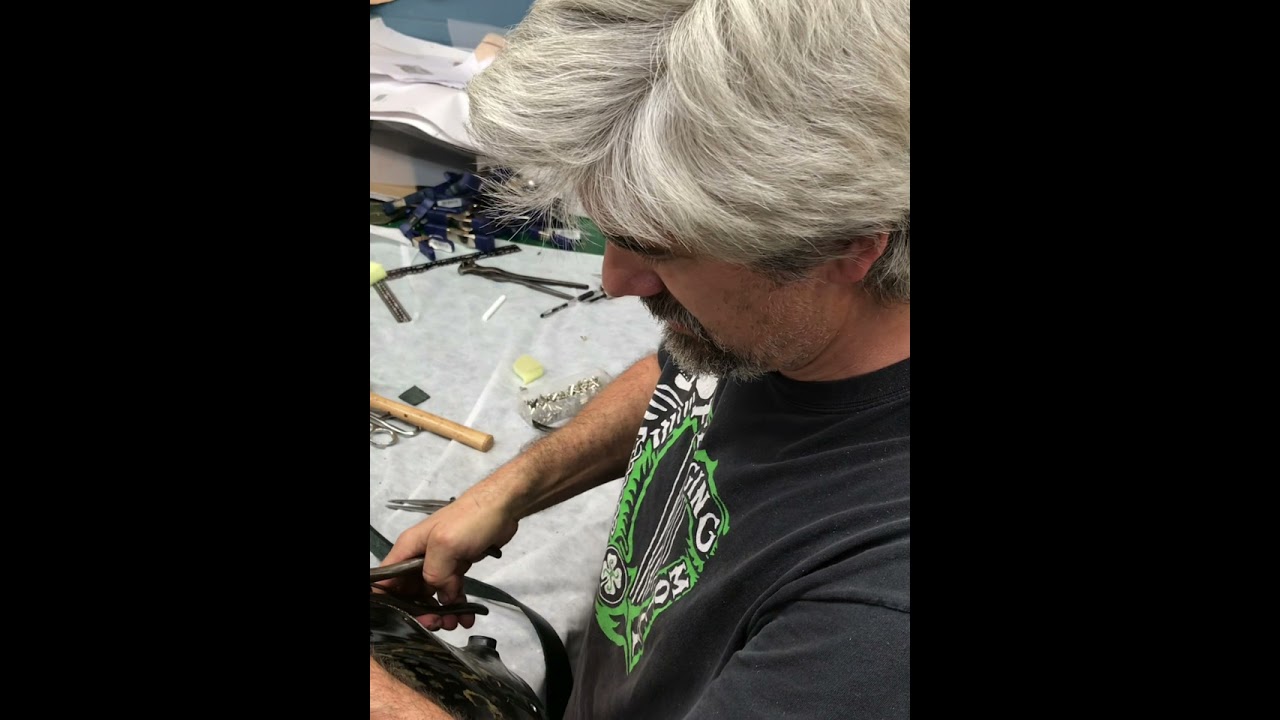 Tractor style motorcycle seat reupholstery