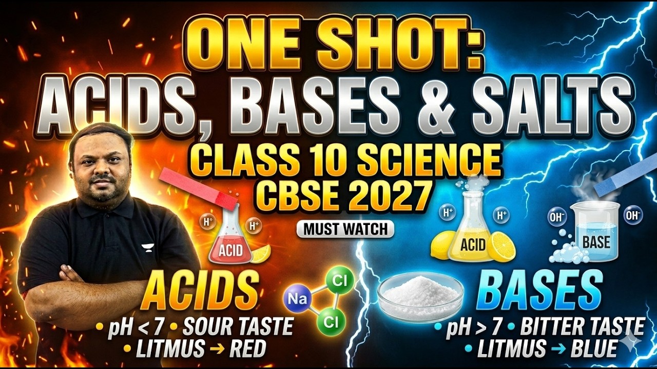 Acid Base Salt One Shot | Class 10 Science | Full Chapter |  CBSE 2026 | एसिड बेस साल्ट ओने शॉट