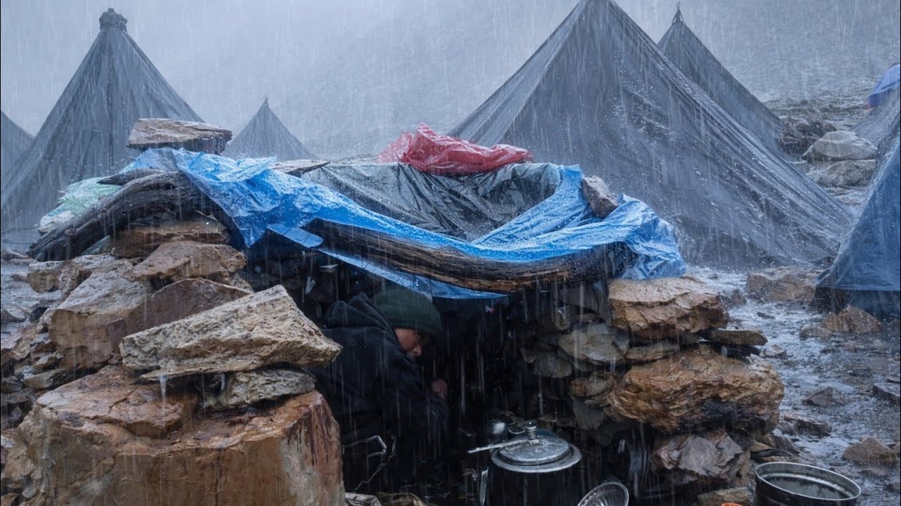 Inside Dolpa’s Coldest Region | A Family’s Real Experience Living in Nature, Caves & Tents🌧️🌧️🌧️