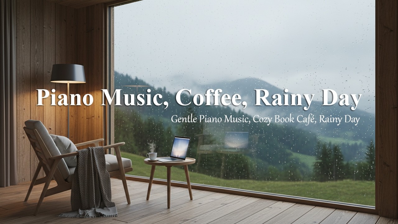 The gentle piano music heard in a cozy book café on a rainy day - deep sleep music #sleepmusic