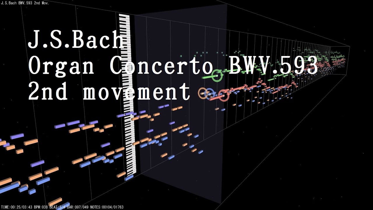 J.S.Bach - Organ Concerto BWV.593 2nd movement | MIDITrail
