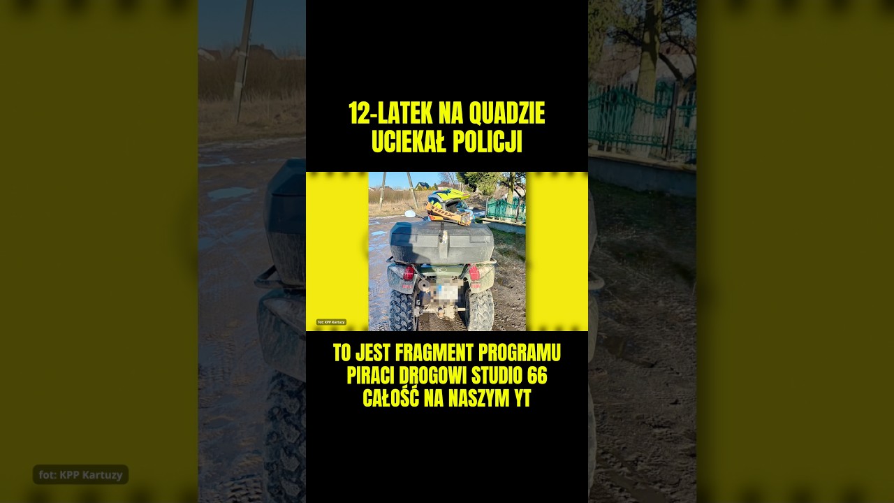👦12-latek na quadzie uciekał przed policją 🚔👮‍♂️ #policja #kartuzy #polskiedrogi #piracidrogowi