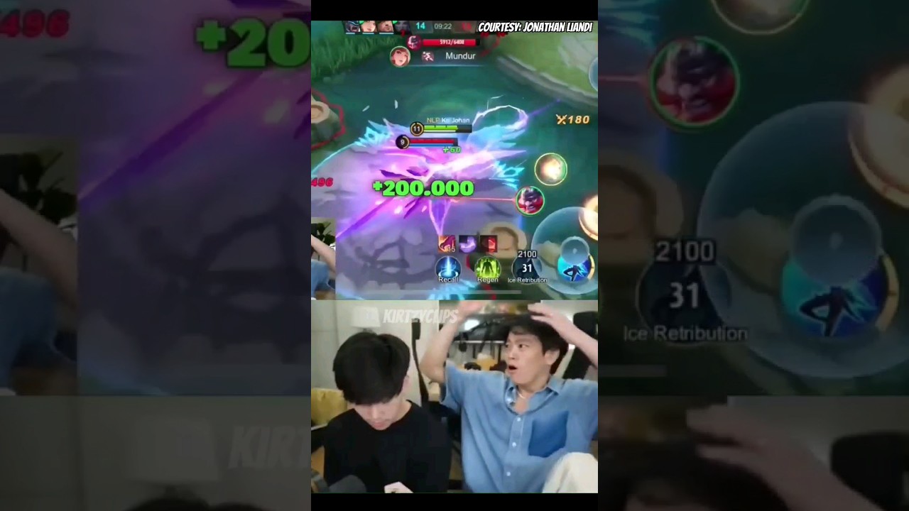 Jonathan Liandi reaction on Kairi's Ling Outplayed Chou!😳 #mobilelegend #kairi #jonathanliandi