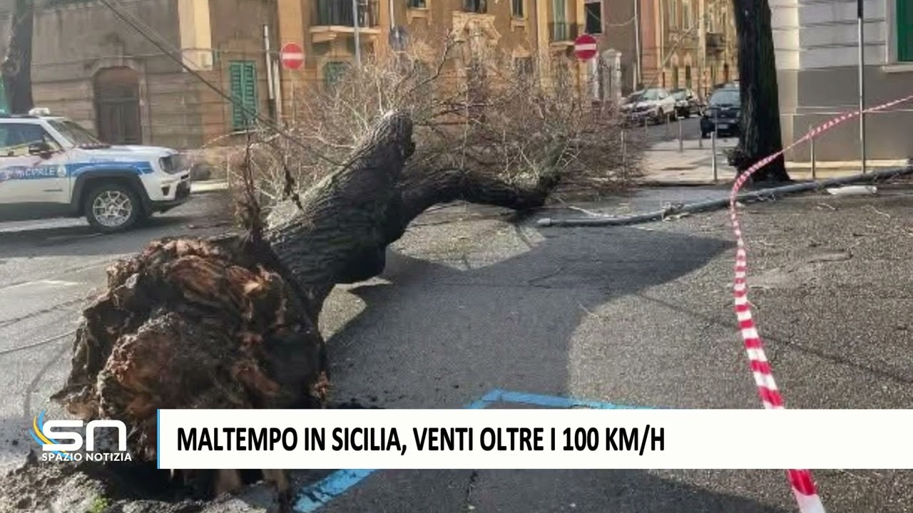 Maltempo in Sicilia, venti oltre i 100 km/h