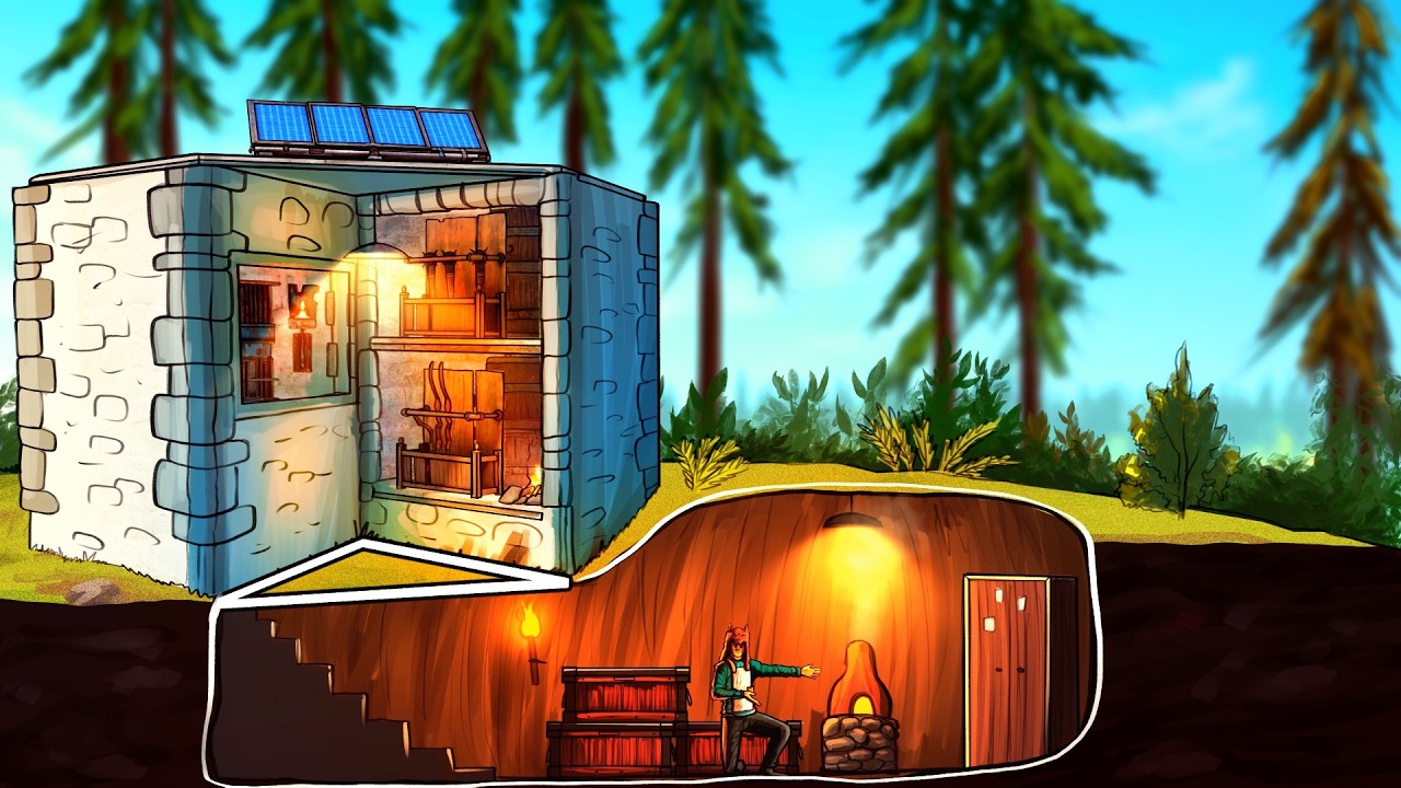 I Built a cozy solo base with a secret bunker in Rust...