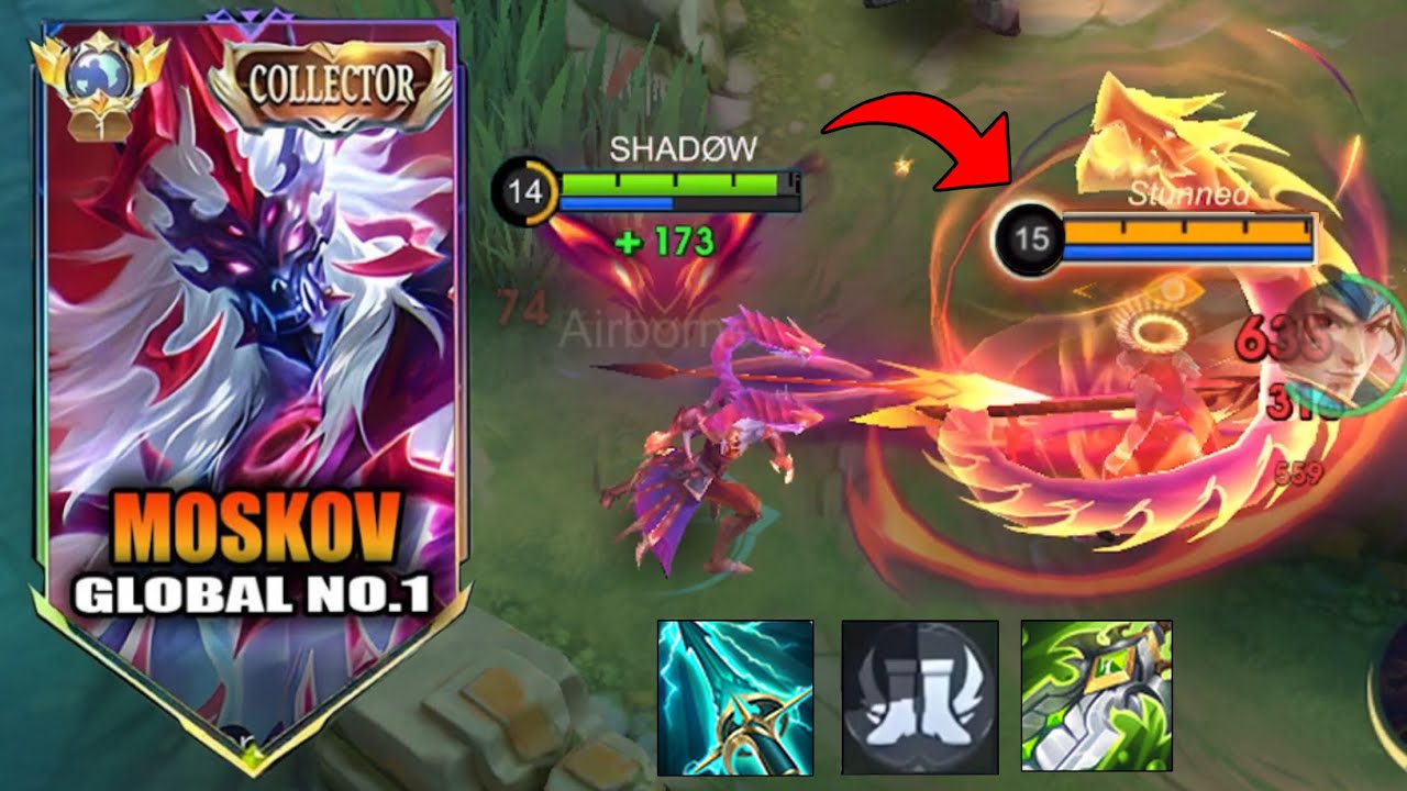 WTF DAMAGE!! BEST 1 HIT BUILD MOSKOV 2025 (recommended build and emblem)- MLBB!!