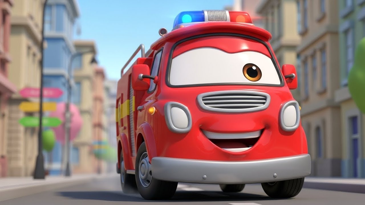 Дружелюбная пожарная машина спешит на помощь 🚒🔥😄 | мультфильм для детей и весёлые приключения