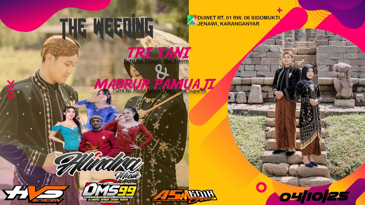 Live Stream Wedding Tri & Mabrur | Campursari Alindra | DMS99 AUDIO | DMS99 Lighting | HVS SRAGEN