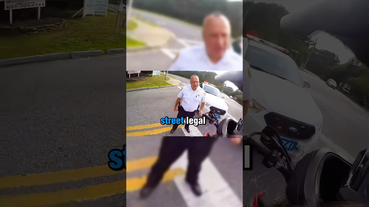 Cop thinks bikers dirt bike is illegal but turns out not to be🚨@kenny1020304050 #bikelife #shorts