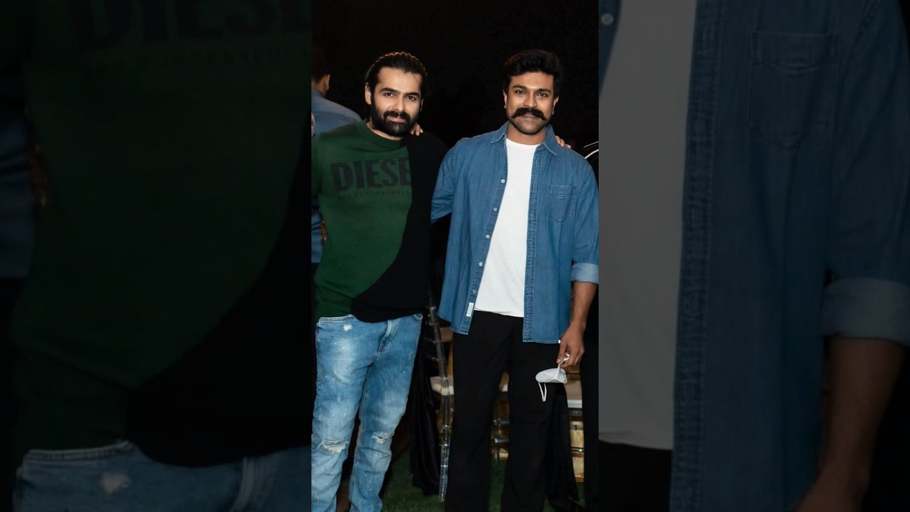Actor Ram Pothineni with RamCharan 🔥✨️ #shortsfeed #megafamily #telugu #tollywood #fans
