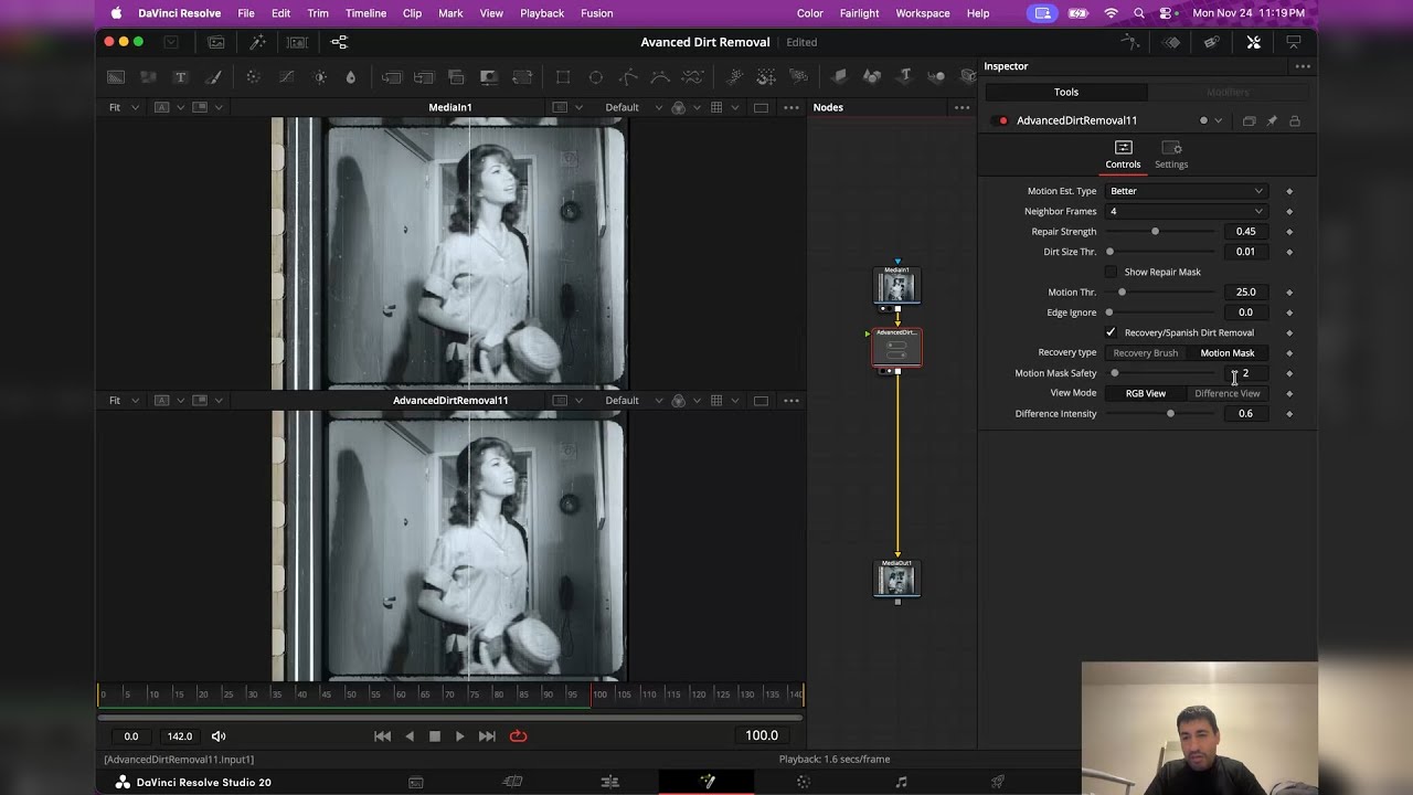 Advanced Dirt Removal &ndash; Film Restoration Macro for DaVinci Resolve & Fusion
