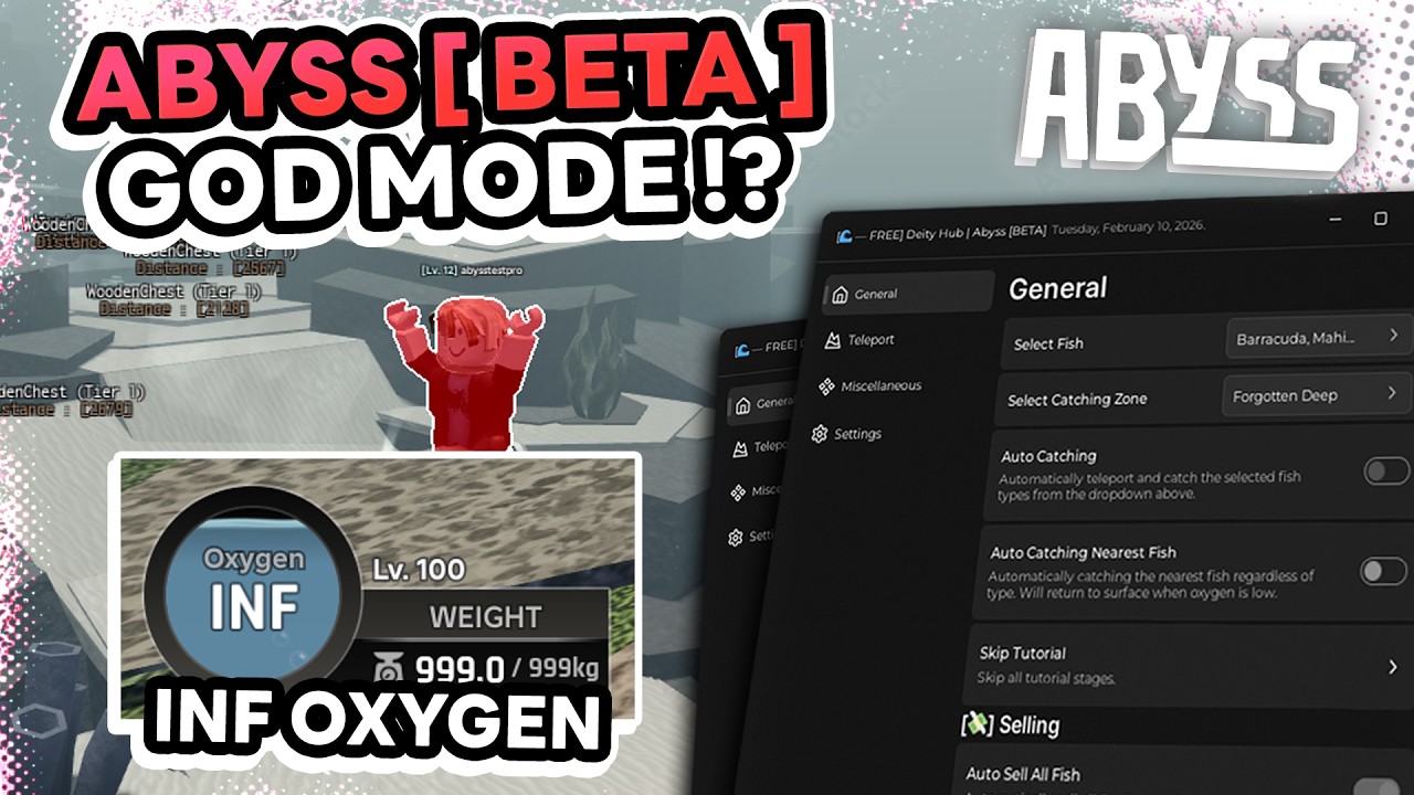 🌊🐟 Abyss [BETA] Hack/Script 😎 GOD MODE, INF OXYGEN (PC, MOBILE)