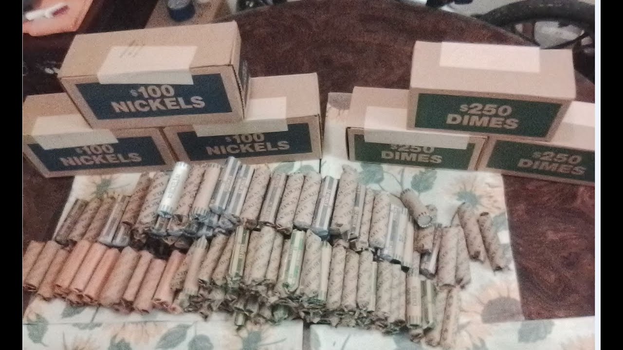 Massive coin roll hunt, Searching for Silver Nickels Dimes and Quarters  ($1900 CRH)