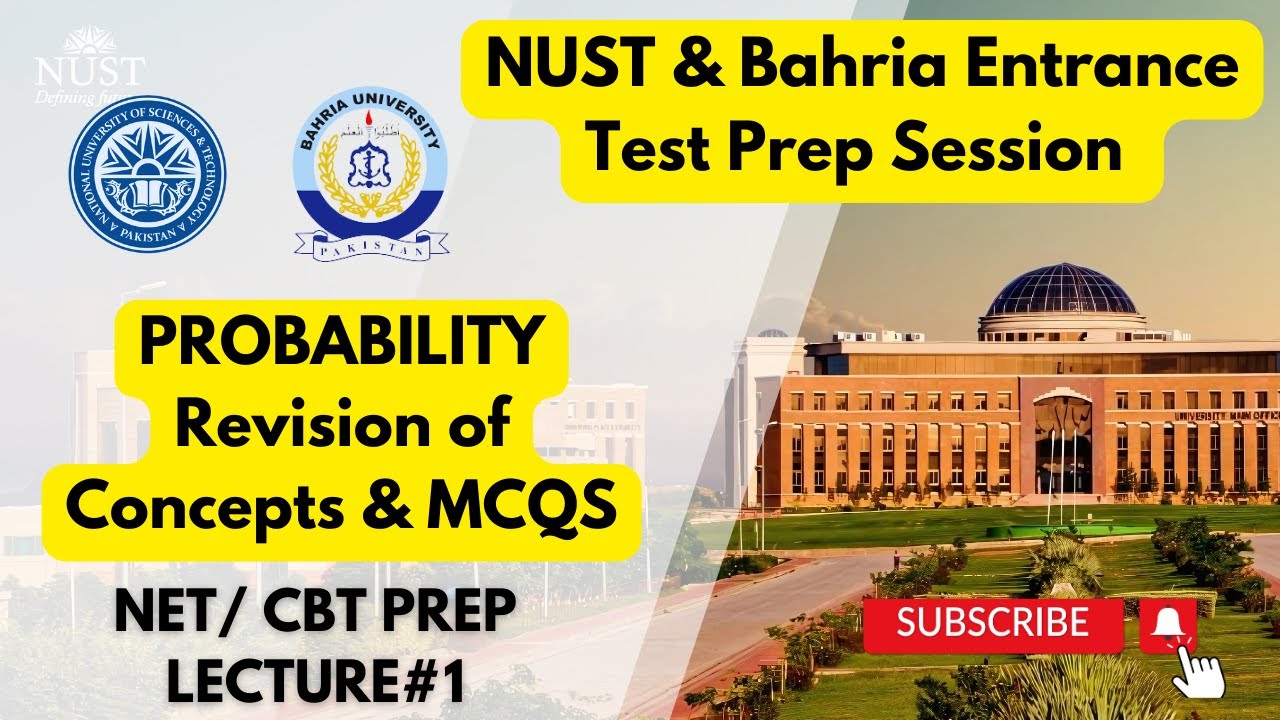 Probability Concepts Revision & MCQs | NUST Entrance Test NET | Bahria Spring Admission 2025