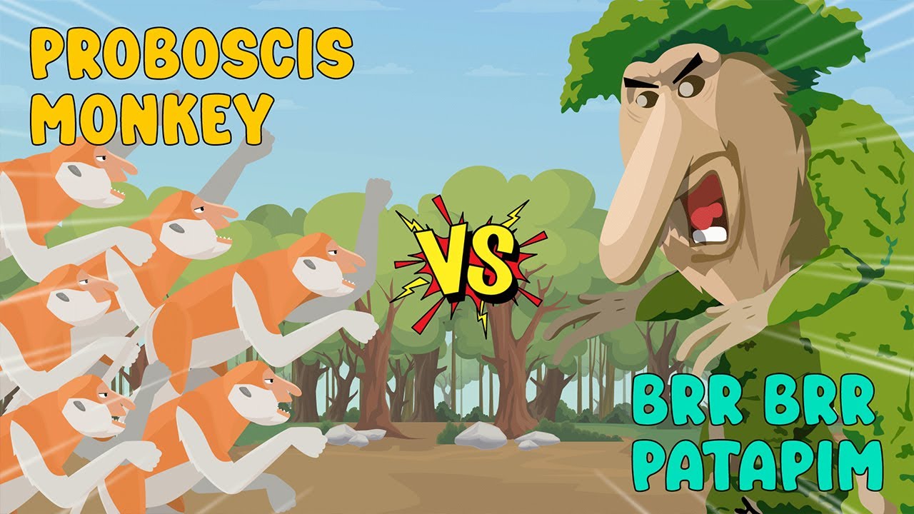 Proboscis monkey Pack vs Brr Brr Patapim | Animals vs Brainrot Animals [S1] | Animal Animation