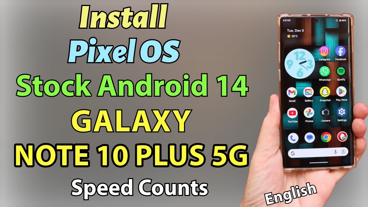 Установка стандартной версии Android 14 Pixel OS на Galaxy Note 10 Plus 5G