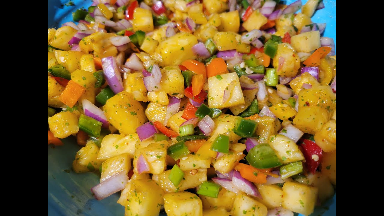 Making PINEAPPLE SALSA/fresh and canned- pineapple canning recipes E6