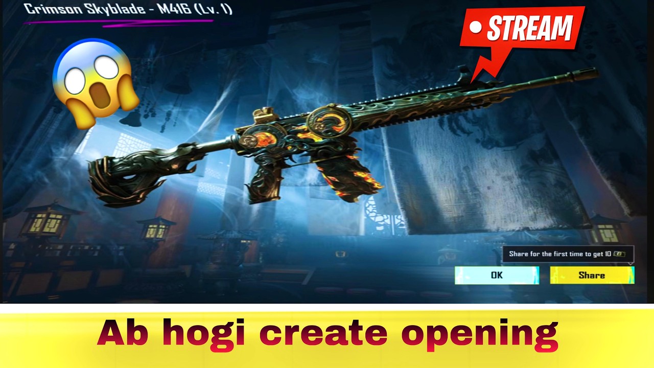 NEW CRIMSON SKYBLADE M416 | NEW ULTIMATE CRATE OPENING| BGMI😱 Road to 10K #bgmilive #bgmi1v1