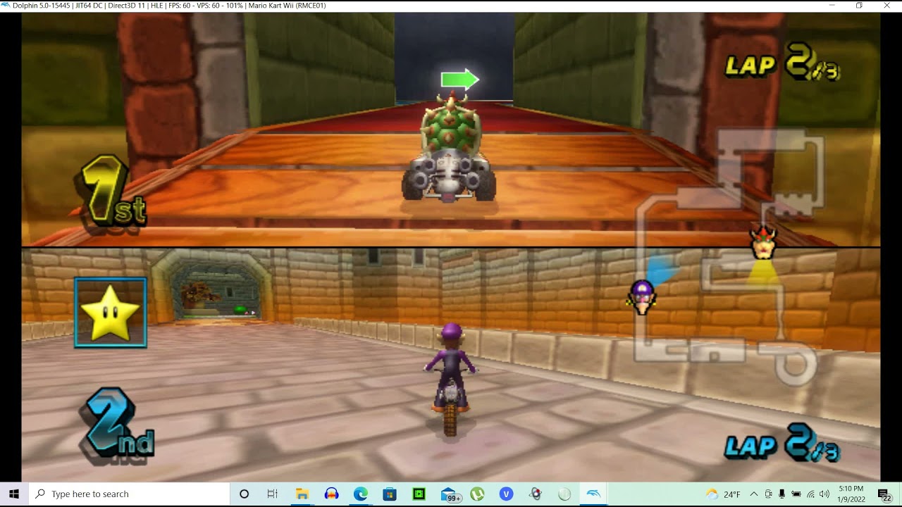 Mario Kart Wii 2 Player N64 Bowser's Castle