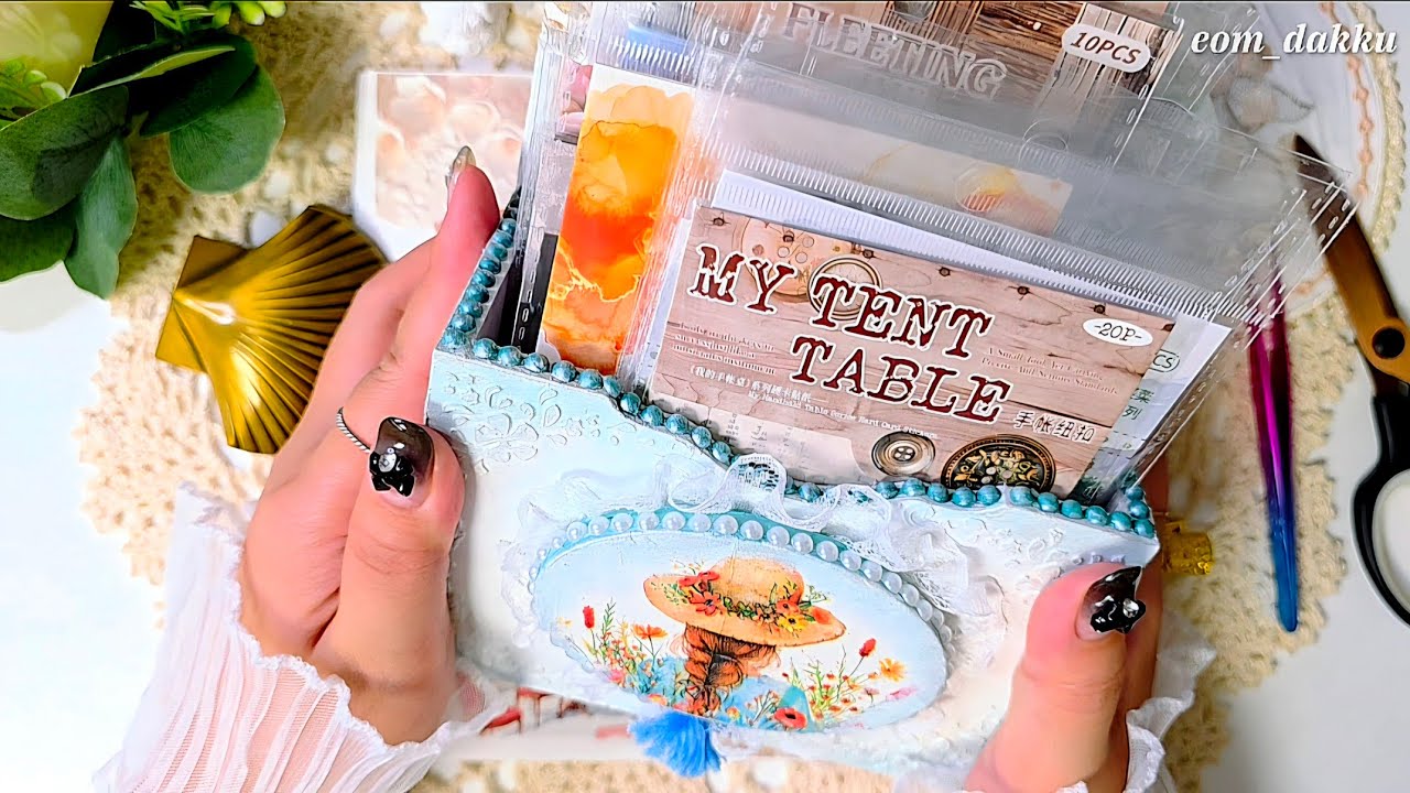 ASMR 다꾸 ✨️여름엔 아이스커피🥤 | 빈티지 아트 저널 | art journal | Diary decorating for sleep  #scrapbooking