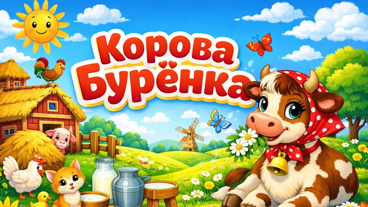 Корова Бурёнка МУ🐄 | Весёлая детская песенка