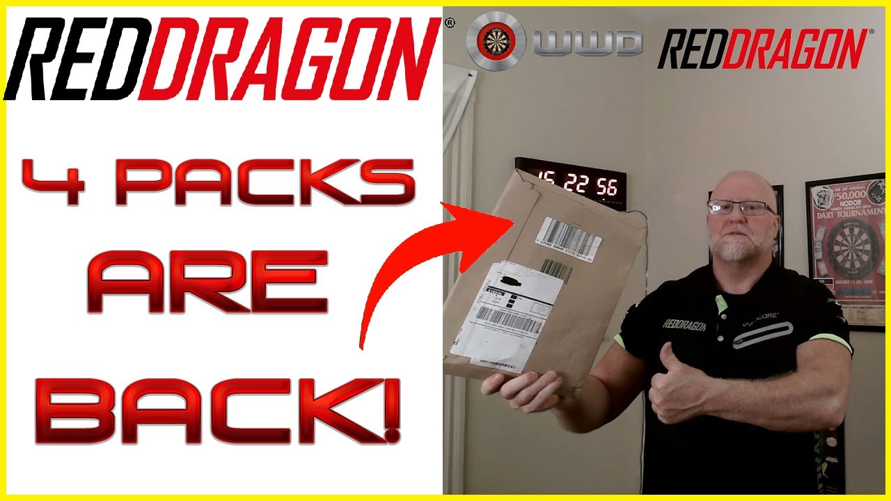 Распаковка набора из 4 дартсов Red Dragon