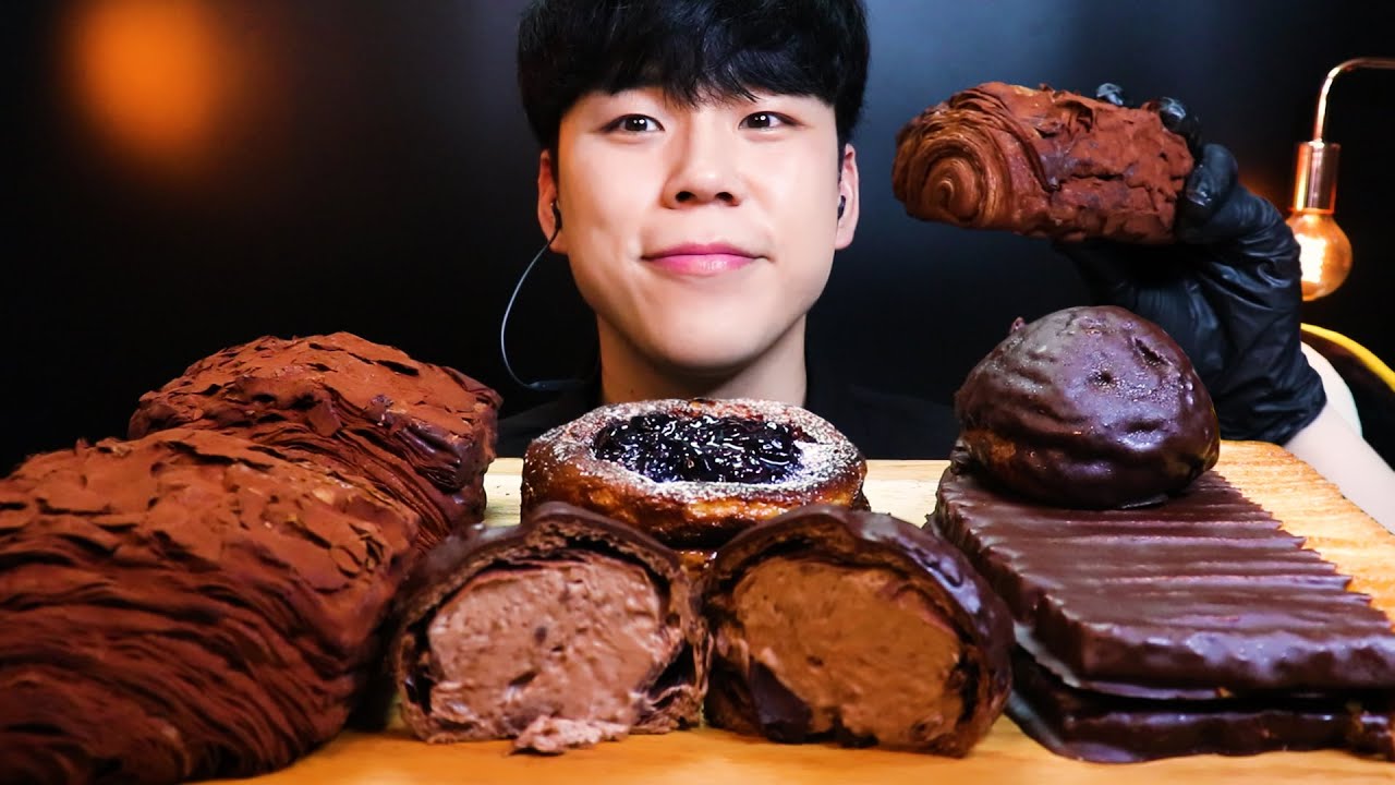 SUB)ASMR 아우어 베이커리 더티초코 더티슈 빨미까레 먹방 리얼사운드 DIRTY CHOCO BREAD MUKBANG DESSERT REAL SOUND