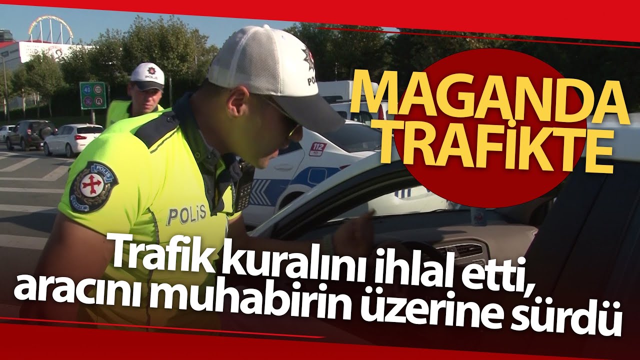 Trafik Kuralını İhlal Etti, Yetmedi Aracını Muhabirin Üzerine Sürdü