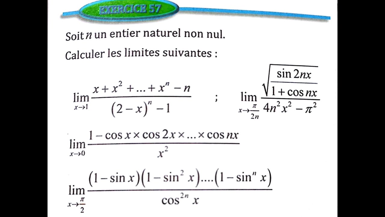 Limite et continuité 2 bac SM Ex 57 page 59 Almoufid