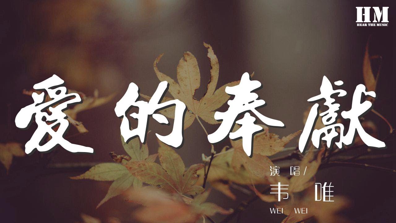 韋唯 - 愛的奉獻『只要人人都獻出一點愛』【動態歌詞Lyrics】