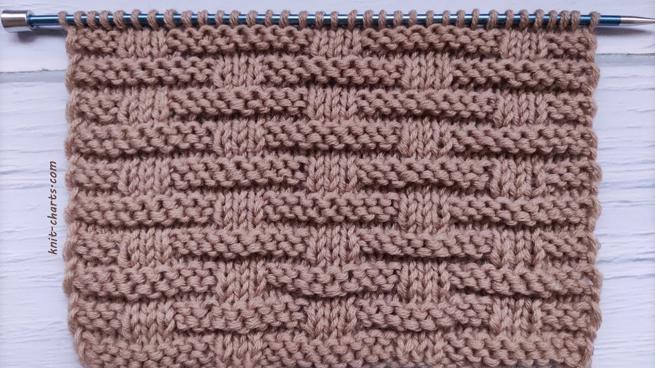 Checker Knit Stitch Pattern| Schachbrettmuster stricken | Punto Scacchiera| Punto tablero de ajedrez