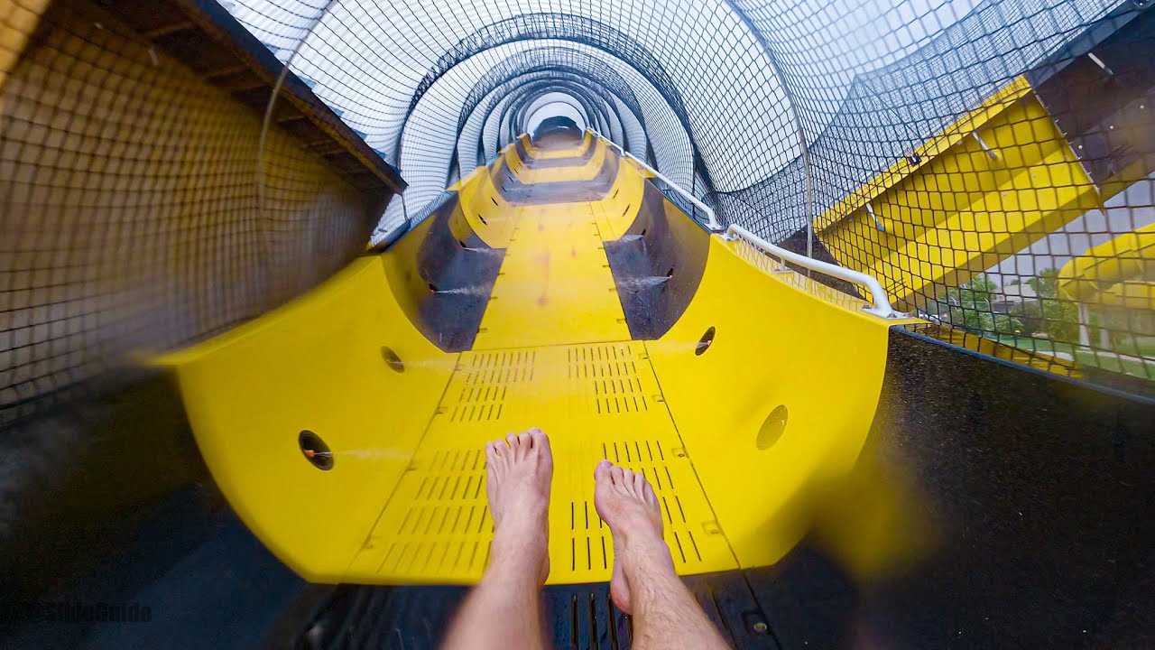 Mile High Flyer Water World Waterpark Waterslide POV, Denver, Colorado