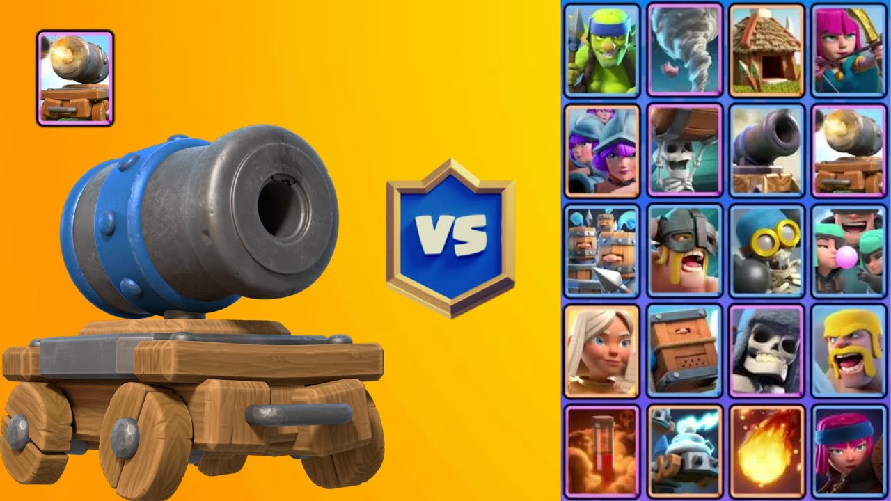 CAÑON CON RUEDAS vs TODAS LAS CARTAS | OBJETIVOS TERRESTRES | Clash Royale