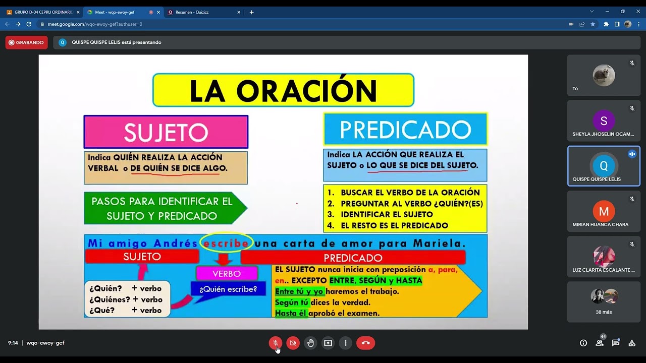 LA ORACION - CLASE GRABADA CEPRU UNSAAC