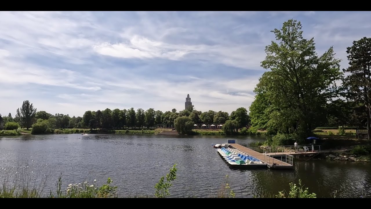 4K Magdeburg Walk from Rotehorn Park to City Center