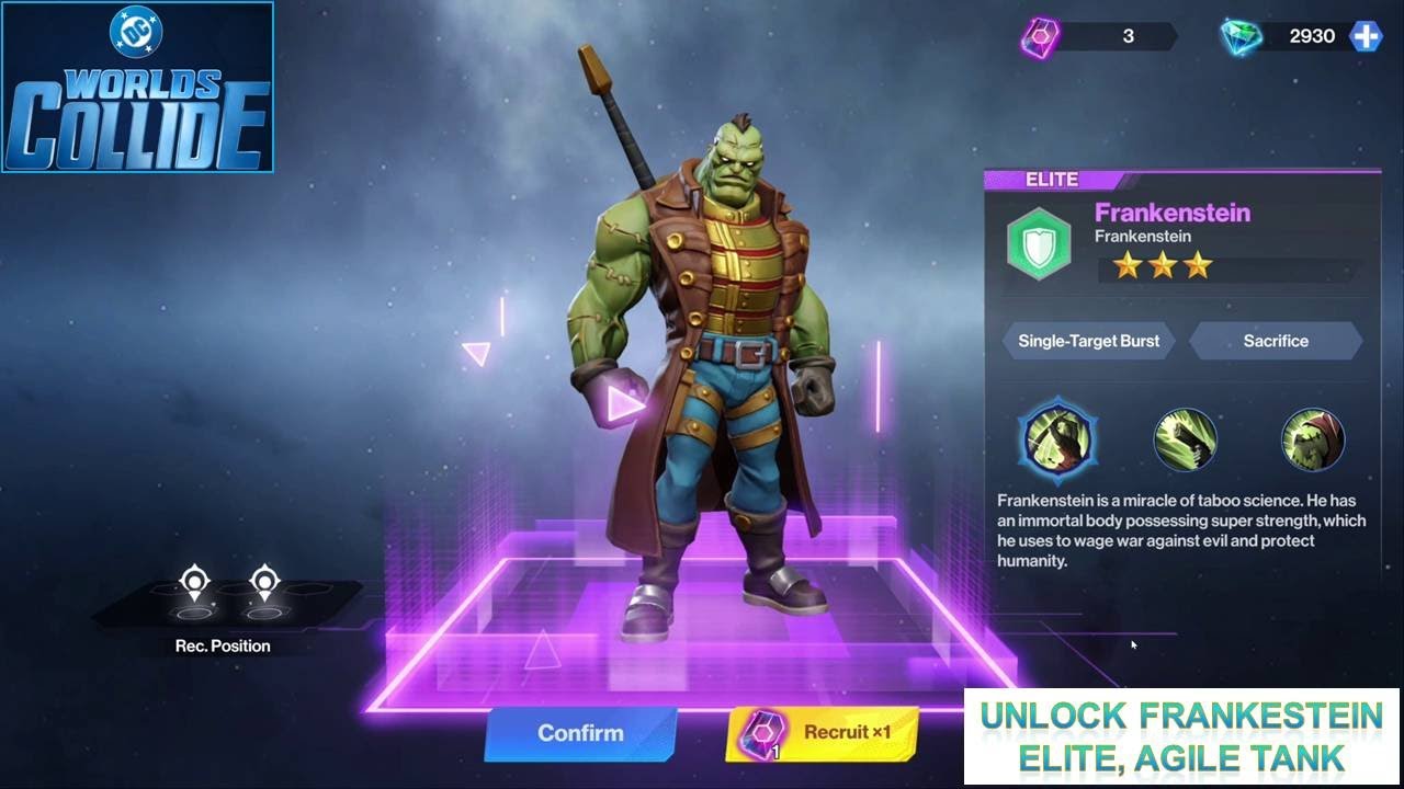 [*/\*] DC Worlds Collide - Unlock Frankestein (Epic, Agile Tank) and Gameplay