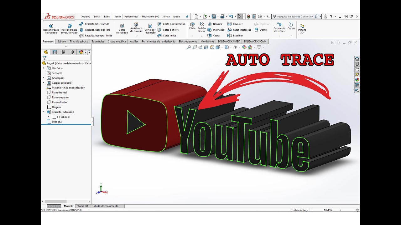 TUTORIAL SOLIDWORKS PARA INICIANTES - AUTOTRACE