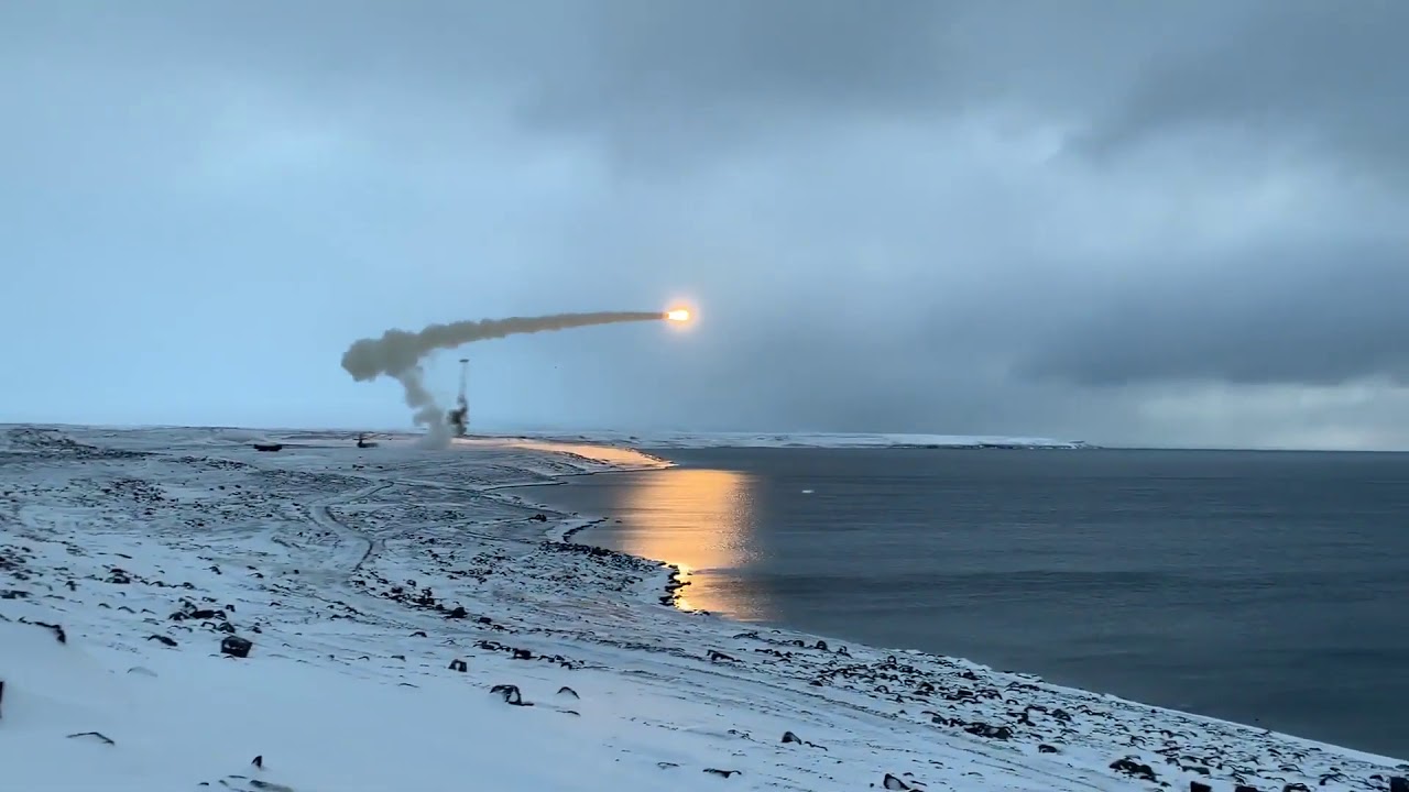 Launch of the cruise missile from the military base 