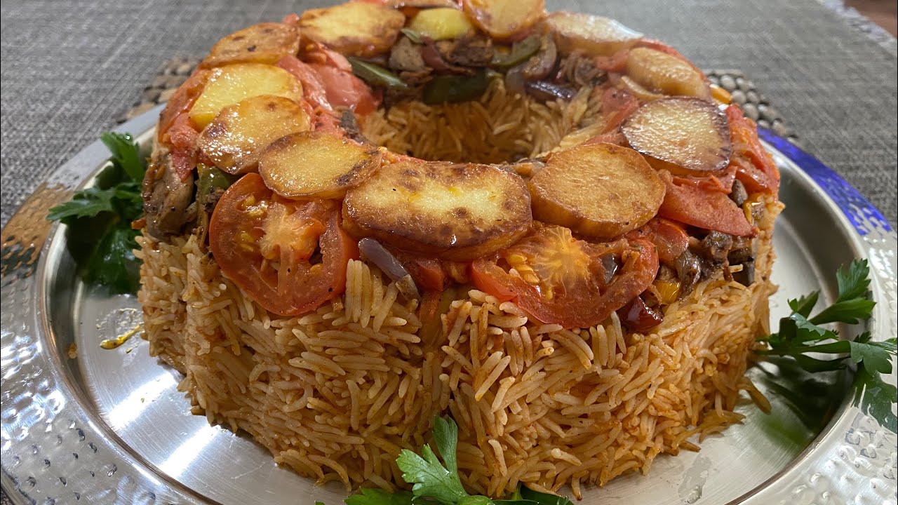 مقلوبة الخضراوات نباتي  صحيه ولذيذة