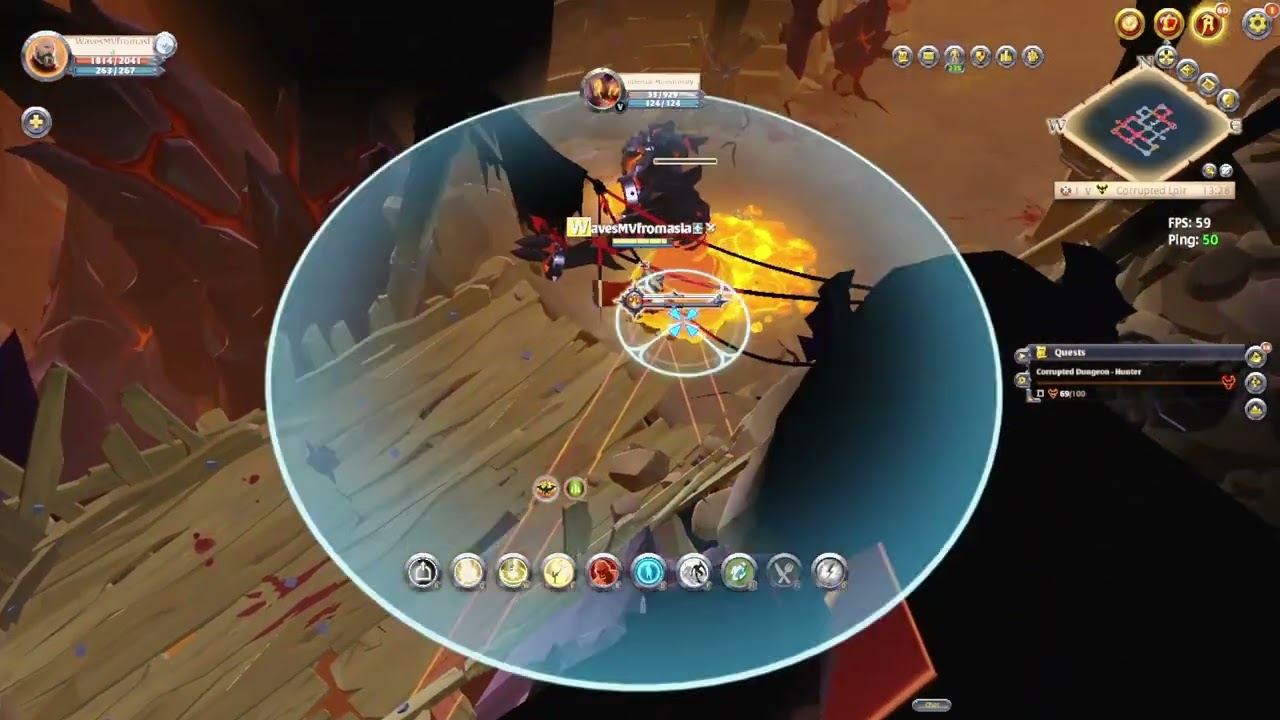 Albion Online 1v1 PvP Corrupted Dungeon - Healer vs 1H Frost Staff - solo #4