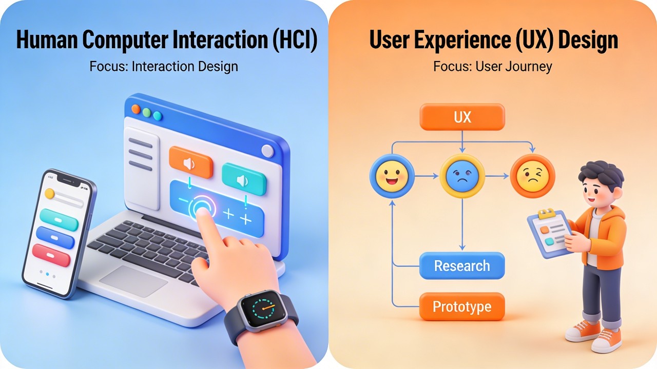 Human Computer Interaction HCI vs User Experience UX Design (14 Minutes)