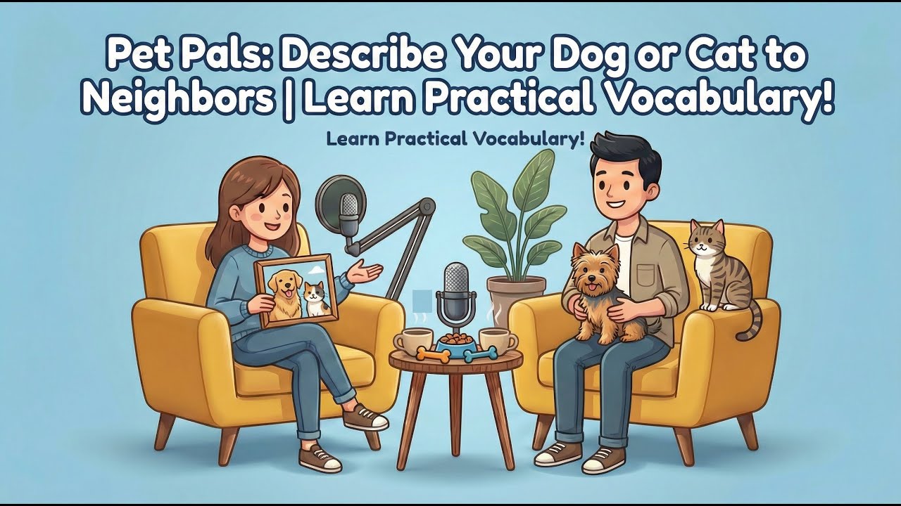 English Speaking Training | Pet Pals: Describe Your Dog or Cat to Neighbours | English Podcast