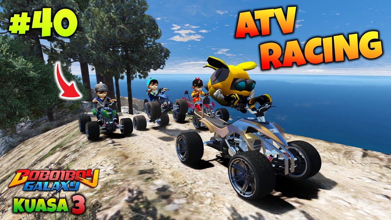 OCHOBOT DAN BOBOIBOY KUASA 3 KONVOI ATV RACING KE PUNCAK GUNUNG TERTINGGI - GTA  5 MOD