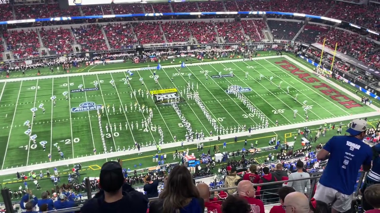 The @CougarMarchingBand plays the BYU fight song at the Big 12 Title Game!