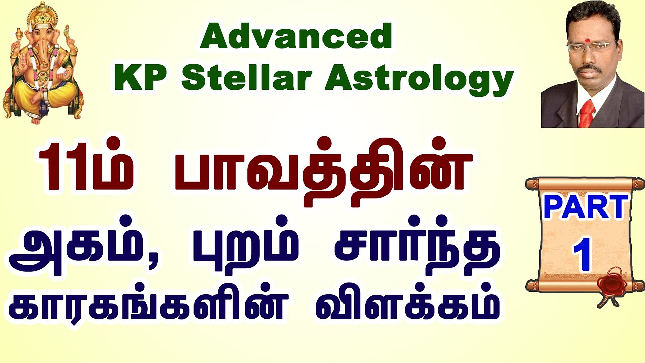Learn Astrology in Tamil | 11ம் பாவத்தின் அகம், புறம் சார்ந்த காரகங்கள் Part 1 | Basic KP Astrology
