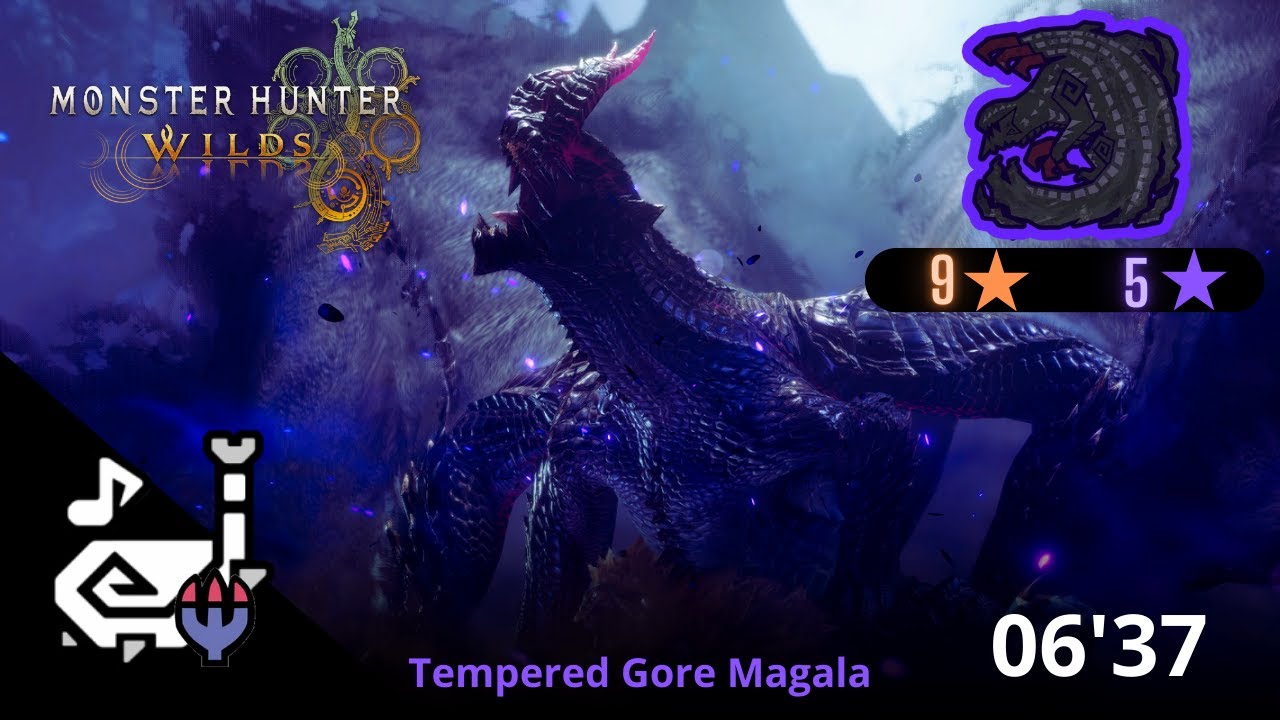 MH Wilds ★9♦︎5 Tempered Gore Magala | Hunting Horn | 6