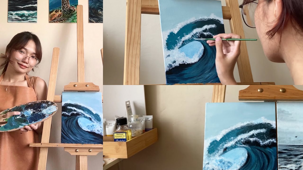 The Big Waves Painting - Acrylic on canvas | Art by Shanine