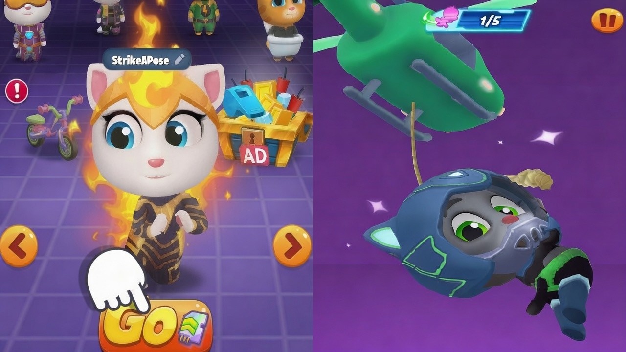 Talking Tom Gold Run: Арена Wipeout, БОЛЬШОЕ ОБНОВЛЕНИЕ! Феникс Анджела и игровой процесс за новы...